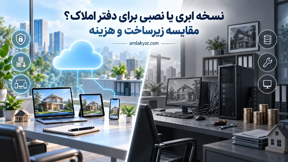 نسخه ابری یا نصبی برای دفتر املاک؟ مقایسه زیرساخت و هزینه