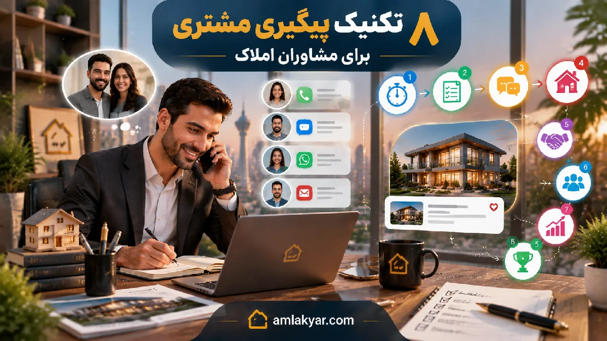۸ تکنیک پیگیری مشتری برای مشاوران املاک