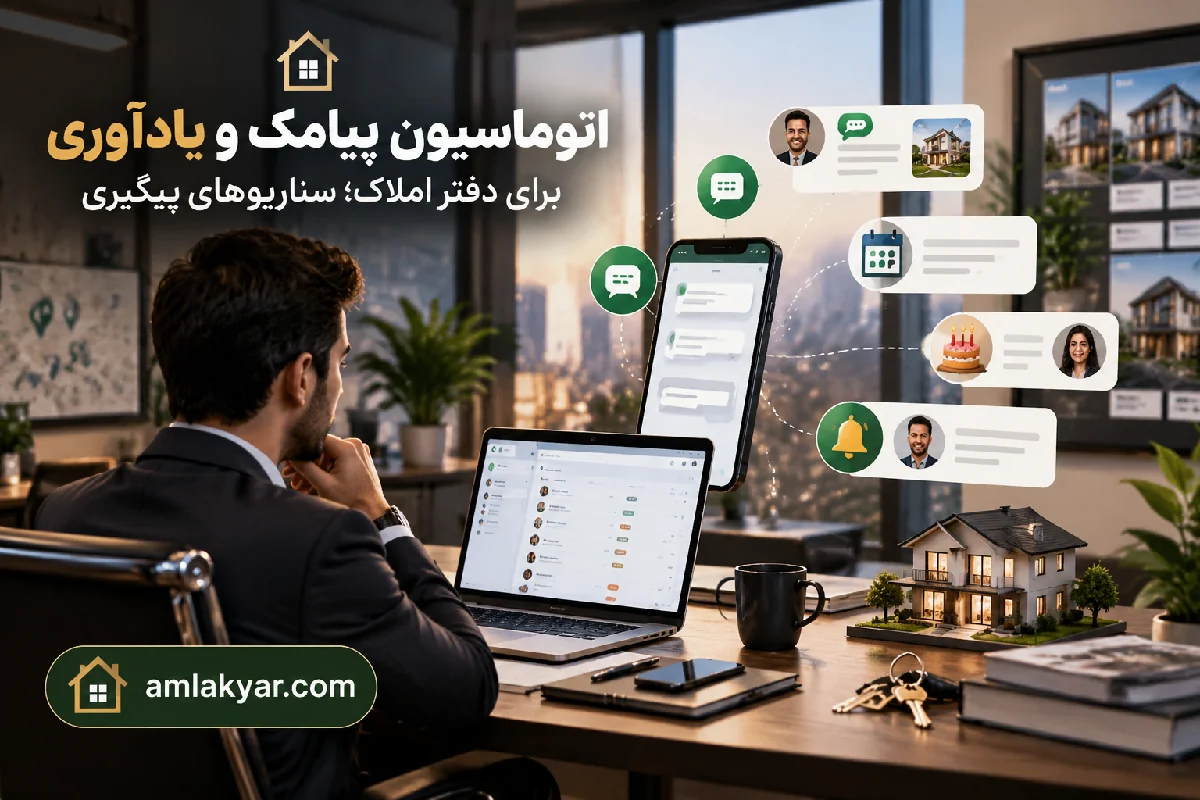اتوماسیون پیامک و یادآوری برای دفتر املاک؛ سناریوهای پیگیری